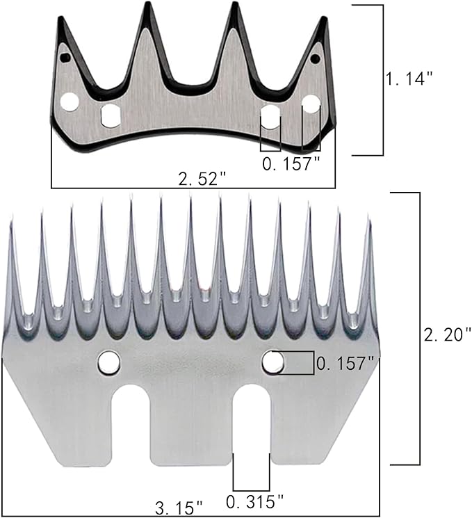 13 Tooth Sheep Shear Clipper Replacement Blades for Electric Sheep Clippers( 2 Sets )