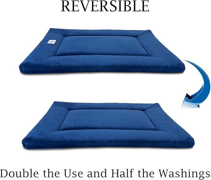 Pet Dreams Dog Crate Cover & Mat- Breathable Non-Toxic Kennel Topper for Single-Door Crates, Fits iCrate Dog Cages 18, 24, 30, 36, 42, 48 Inches (Blue, Small, 24โ)