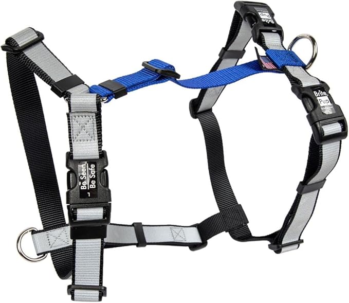 No Pull Harness with Fully Customizable Fitment for XS Dogs - 3M Reflective Heavy Duty Harness for Walking & Training - No Choke Comfortable Collar Design, Made in USA XS-Roy Blue