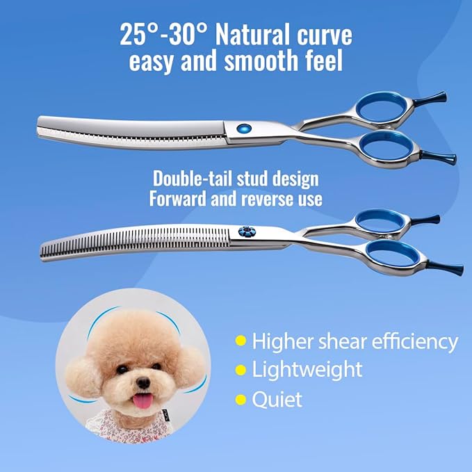 Dog Grooming Scissors: Left Handed 7 inch Pet Shears Made Of Japanese 440C Advanced Stainless Steel Professional Grooming Scissors for Dogs Cats and Other Pets