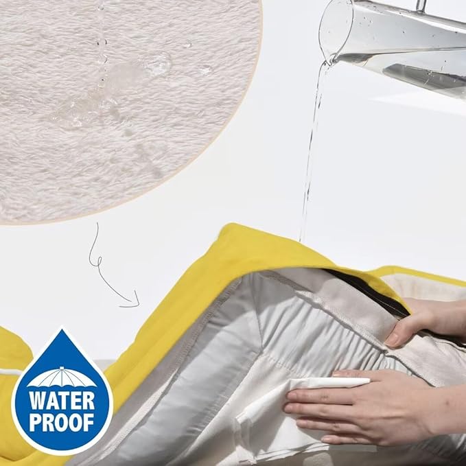 Waterproof Dog Beds Large Sized Dogs, Large Dog Beds Orthopedic Foam, Comfy Pet Bed Sofa with Washable Removable Cover & Non-Slip Bottom(Large,Spicy Mustard)