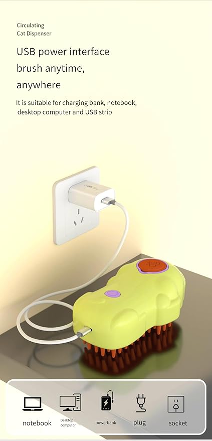 3-in-1 Pet Grooming Brush for Dogs & Cats - Steam Brush with Dual Functions, Moisturizer, Release Button, Water Reservoir - Lime, Pet Shedding & Dematting Brush