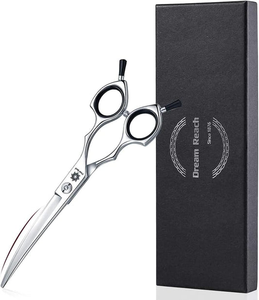 Grooming Pet Shear, 6.5 Inch Upword Curved Scissors, Curved Shears for Cat Shears and Small Dog Shears Or Any Breed Trimming Cuts, Design for Professional Pet Groomer