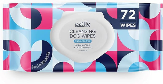 Pet Life Unlimited Pet Wipes for Dogs, Dog Cleaning Wipes - Plant-Based Dog Wipes with Moisturizing Aloe Leaf & Calendula - Made in The USA - Fragrance Free Dog Grooming Wipes - 72ct (Pack of 1)