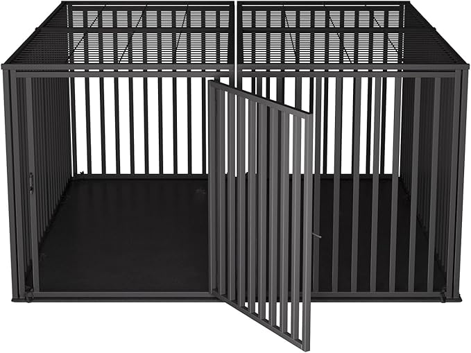 Extra Large Steel Tube Dog Crate with Mat Base, 48"x48"x28" Heavy Dog Crates for Large Dogs, Big Dog Cage, Dog Kennel, Puppy Dog Playpen with Top, Pet Cage, Indoor Outdoor, XXL2