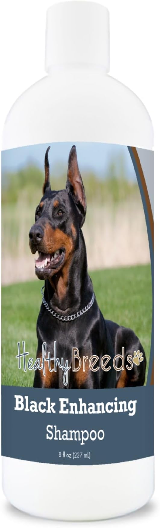 Healthy Breeds Doberman Pinscher Black Enhancing Shampoo - Gentle Cleanser with Vitamin E, Aloe & Coconut Oil That Adds Brilliance, Shine & Intensity to Darker Coats - Floral Scent - 8 oz