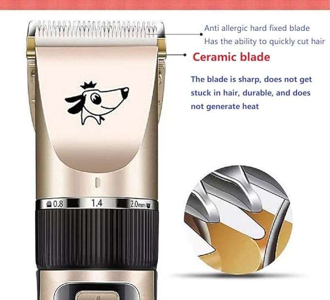 Dog Clippers Grooming Kit and Paw Trimmer,Cordless,Low Noise, Electric Quiet,Rechargeable, Dog Trimmer Grooming, Pet Hair Clippers for Thick Coats,Shaver for Small and Large Dogs Cats