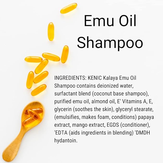 Kenic Kalaya Premium Moisturizing & Restorative Emu Oil Dog Shampoo, Repairs and Restores Skin & Hair, Soap & Paraben Free, Made in USA, for Dogs, Puppies & Cats
