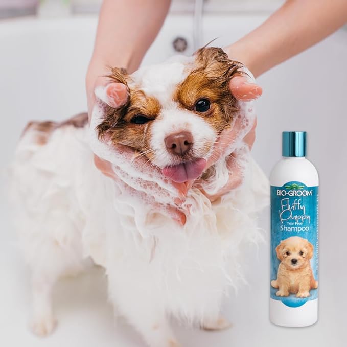 Bio-Groom Fluffy Puppy Tear-Free Shampoo – Dog Bathing Supplies, Puppy Shampoo, Cat & Dog Grooming Supplies for Sensitive Skin, Cruelty-Free, Made in USA, Tearless Dog Products – 12 fl oz 1-Pack