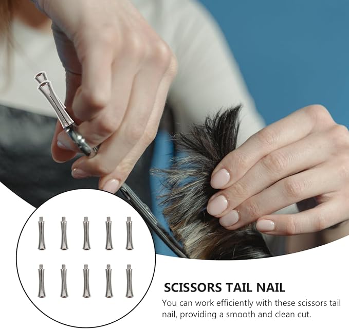 Balacoo Metal Shears 10pcs Scissor Finger Rest Stainless Steel Salon Shear Finger Rest Nails Scissor Parts Replacement Tail Nails Scissor Pet Hair Scissor Accessories Hair Styling Accessories