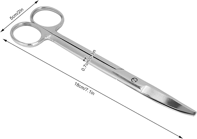 Stainless Steel Animal Scissors, Veterinary Pet Farm Curved Round Scissors Household Tool Professional Versatile Tools, 7.1inches