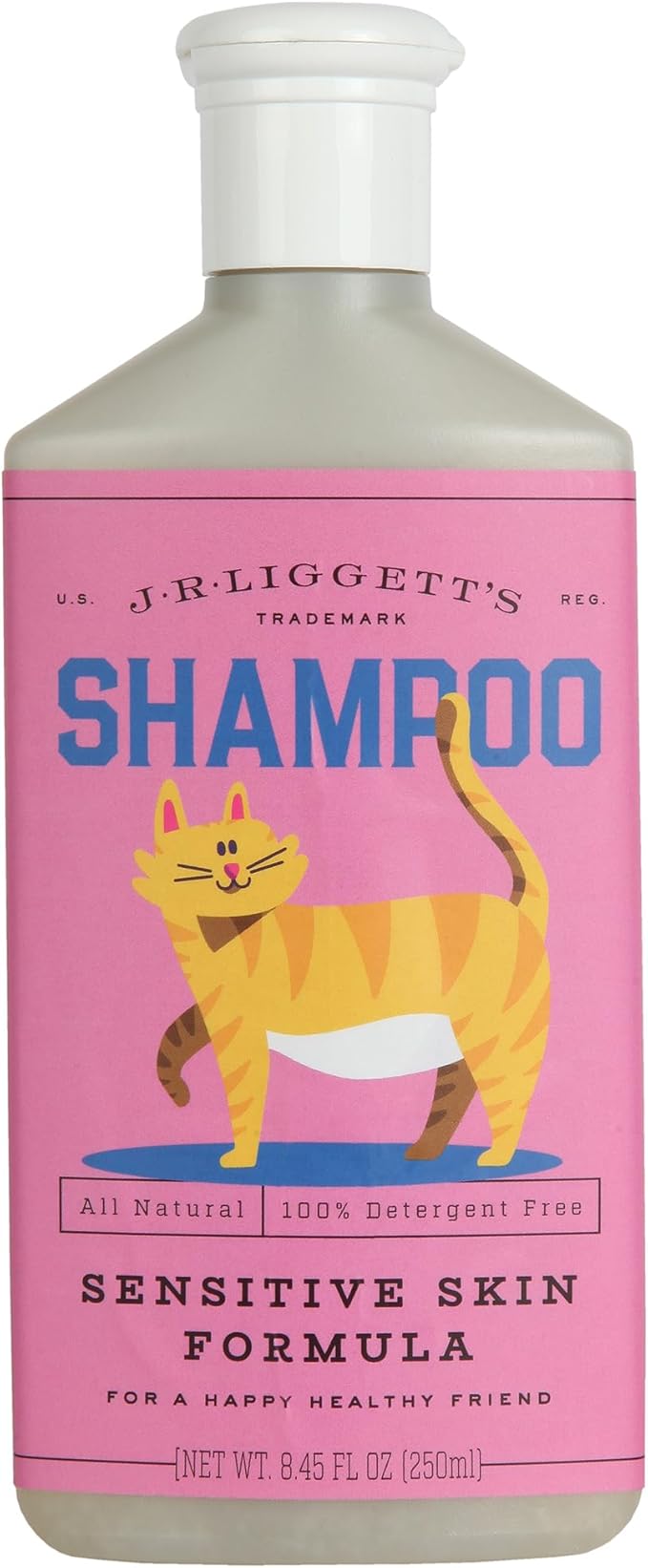 J·R·LIGGETT'S Cat Liquid Shampoo Great for Sensitive Skin | Relieves Dry, Itchy Skin | Hypoallergenic Formula | 100% Detergent-Free and Clear Shampoo, 100% Ecologically Correct, Non-GMO, 8.45 oz.