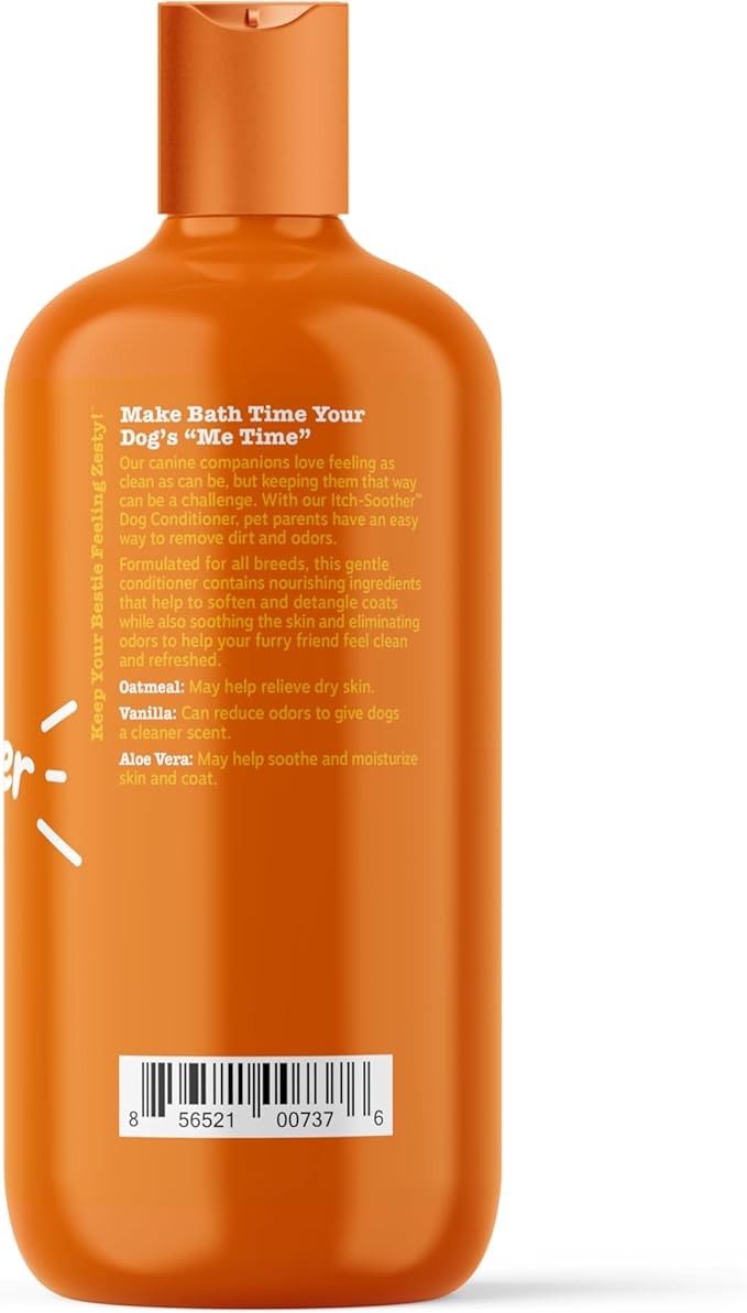 Dog Conditioner with Oatmeal, Aloe Vera & Shea Butter - Natural Grooming Pet Wash for Skin & Coat - Anti Itch Formula - Vanilla Bean Scent - 16 OZ