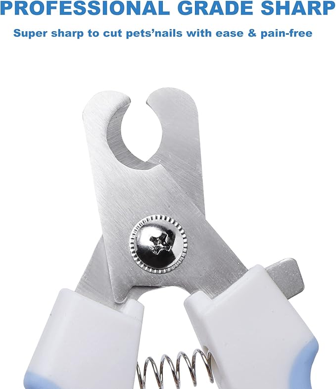 Dog & Cat Pets Nail Clippers and Trimmers - with Safety Nail Guard to Avoid Over Cutting, Nail File Great for Cats, Dogs, Bunnies - Cat & Dog Grooming Supplies
