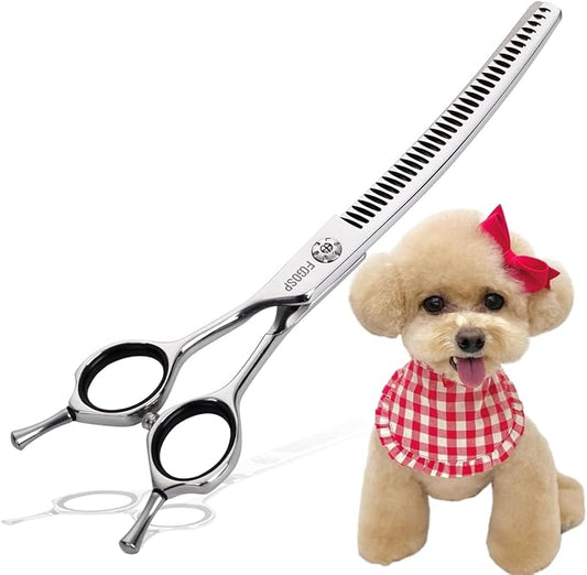 Left Handed Curved Chunker Shears 7 in Left Handed Dog Grooming Scissors for Professional Groomer
