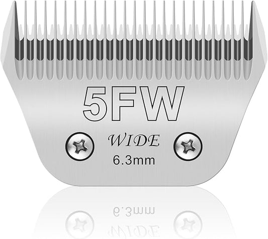 5FW Pet Dog Grooming Detachable Wide Blades,Compatible with Andis,Oster A5,Wahl KM10 Clippers,Cut Length 1/4"(6.3mm)