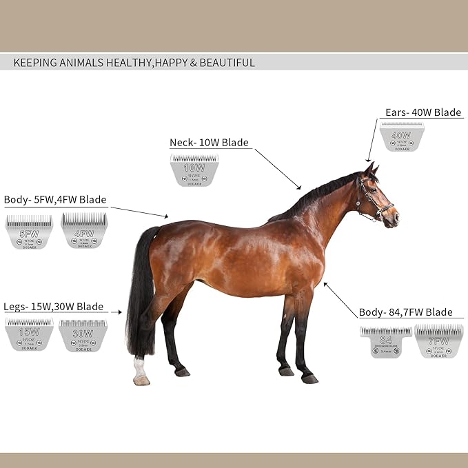 Detachable Pet Dog Grooming Blades-Size 15W Dog Grooming Wide Blade,Cutting Length 3/64" 1.2mm,Compatible with Most Andis,Oster A5,Wahl km10 Clippers