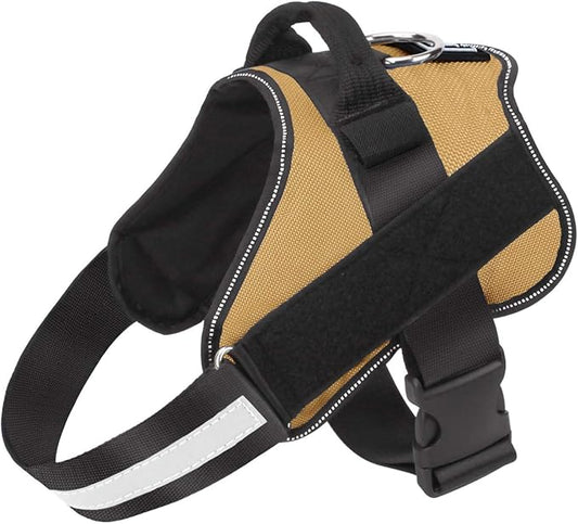 Bolux Dog Harness, No-Pull Reflective Dog Vest, Breathable Adjustable Pet Harness with Handle for Outdoor Walking - No More Pulling, Tugging or Choking (Army Yellow, XS)