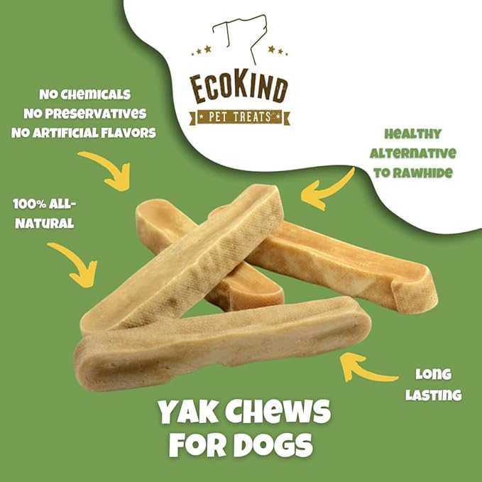 EcoKind Premium Gold Yak Cheese Himalayan Dog Chews, Dog Treats Large Breed, All Natural, High Protein Dog Chew, Chicken, Large - 20+ Chews (5 lbs)