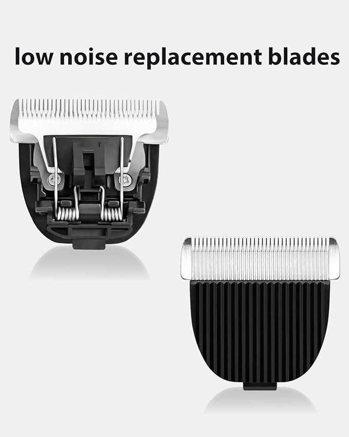 2 Pack Pet Grooming Replacement Blades for ONEISALL Dog Grooming Kit, Low Noise Pet Clipper Replacement Blades Compatible with ONEISALL Dog Clippers, Cleaning Brush, Black