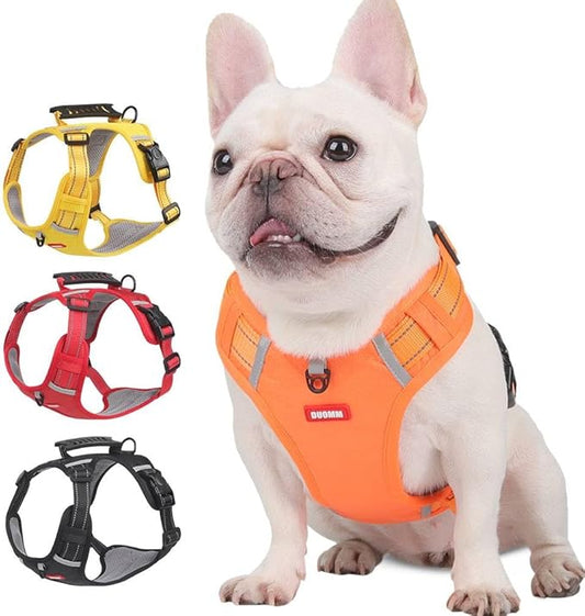 Dog Harness, No Pull Service Vest, Reflective Strips, Control Handle, Soft Padded, Adjustable and Comfortable for Easy Walking (red small)