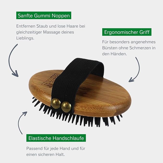 Curry Brush with Rubber Bristles for Pets