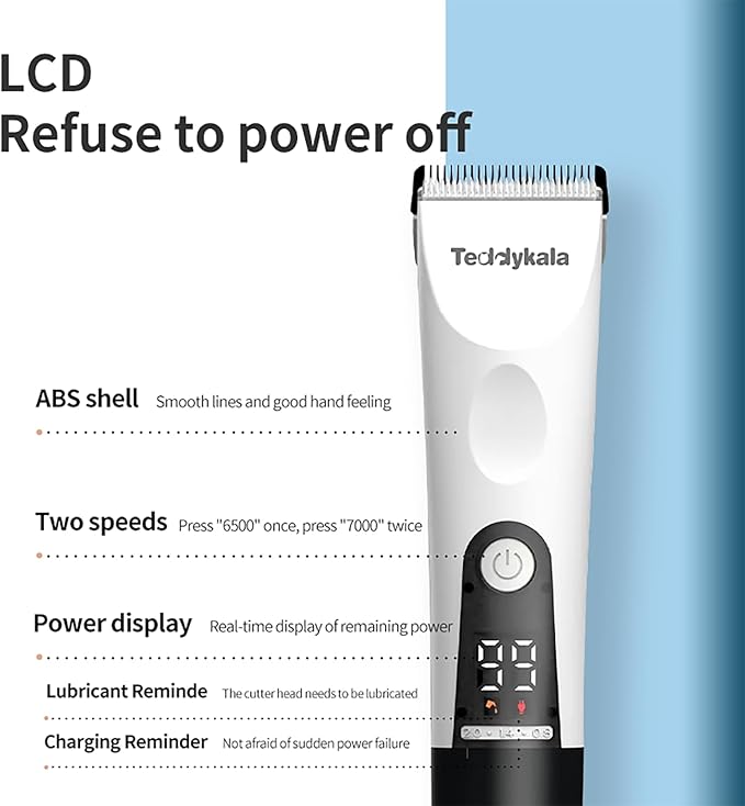 Dog Clippers 33 Tooth Blade, Adopting Sheep Shears Standards Dog Hair Trimmer, 2200mAh Rechargeable Cat Hair Clipper,Professional Pet Hair Clipper for Dogs Cats Animals (Green)