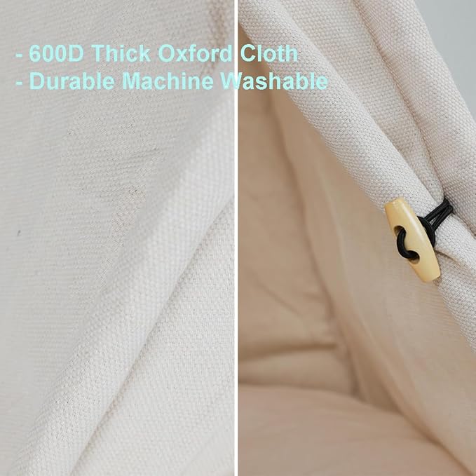 ANPPEX 24-Inch Dog Teepee Tent Indoor,M Size Pet Tent Bed for Small Dogs and Cats,Indoor Dog House with Thick Cushion,White