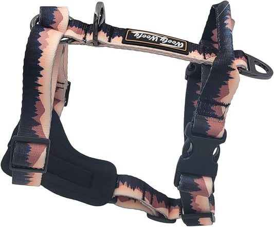 Casual H Dog Harness, No-Pull Pet Harness with 2 Leash Clips, Twilight Forest Gradiant Color, Adjustable Soft Padded Dog Vest for Small Medium Large Dogs (XL)