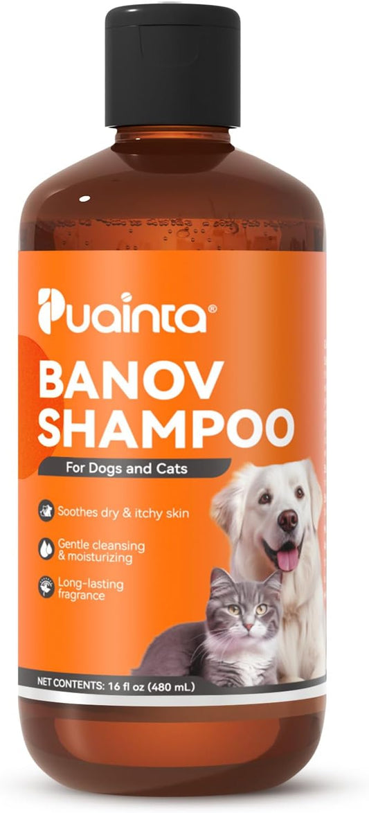 Dog & Cat Shampoo for Itchy Skin Relief, Hypoallergenic, Unscented, 16oz