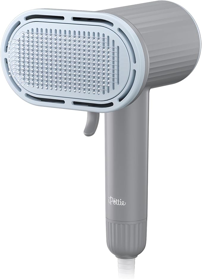 iPettie Breeze B540S Dog Grooming Hair Dryer with Slicker Brush, 2-in-1 Drying & Brushing Tool, Adjustable Temperature & Speed, Portable, Overheat Protection, Dog Blow Dryer for Dogs and Cats