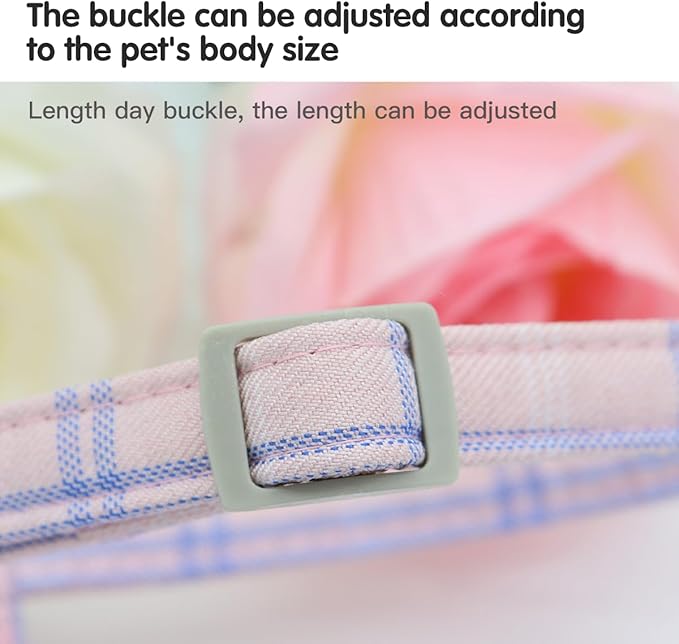 Harness Set Pet Leashs Walking Training Cute Polka Dot Bow Pet Summer Set Adjustable for Small Medium Large Dogs Cute Dog Harness Puppy Harness Soft Small Dog Vest for Small Girl Dogs(Pink,S)