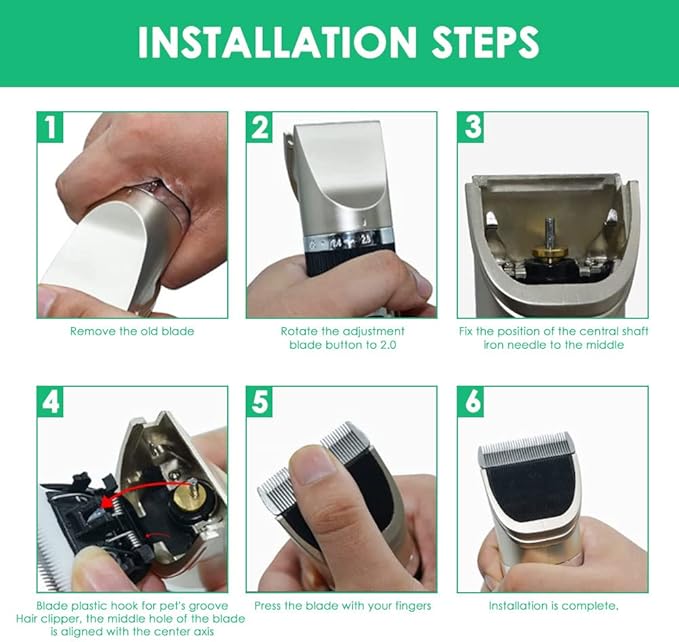 Replacement Blade for Dog Clippers Compatible with oneisall Low Noise Cordless Electric Quiet Hair Clippers Replacement Head