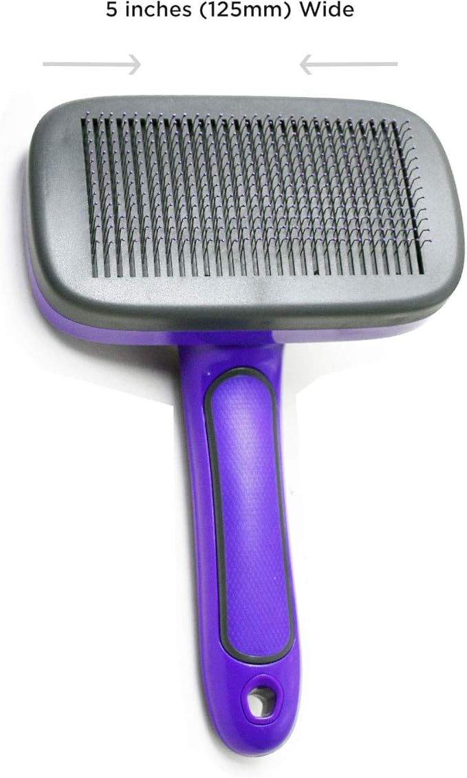 Hertzko Self Cleaning Slicker Brush for Pets, Dog & Cat Brush, Dog Brush for Shedding, Cat & Dog Grooming, Grooming Brushes for Long Short Haired Dogs Cats, Deshedding Brush, Rake, Comb