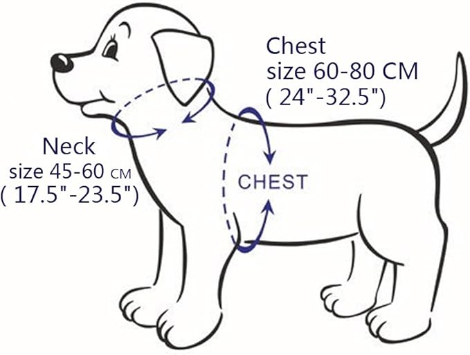 Dogs Kingdom 26"-34" Soft Leather Dog Harness Large for Pit Bull, Boxer, Bull Terrier