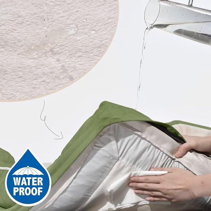 Orthopedic Dog Beds Extra Large, XL Dog Bed, Waterproof Dog Bed with Bolster, Washable Dog Bed Sofa with Removable Cover & Non-Slip Bottom(X-Large,Light Green)