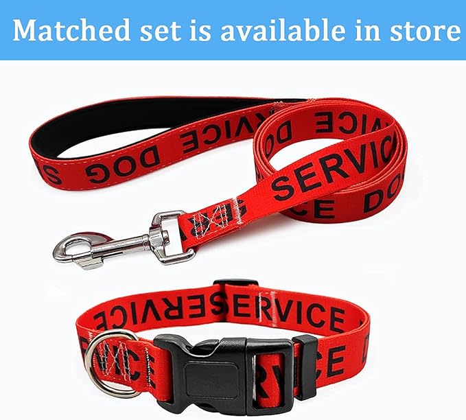 MayPaw Service Dog Collar, 1” and 1.5” Wide Dog Collar Strong Nylon Medium Large Extra-Large Dog Collar (Neck Fit 17.5-27",1.5" Wide, red)