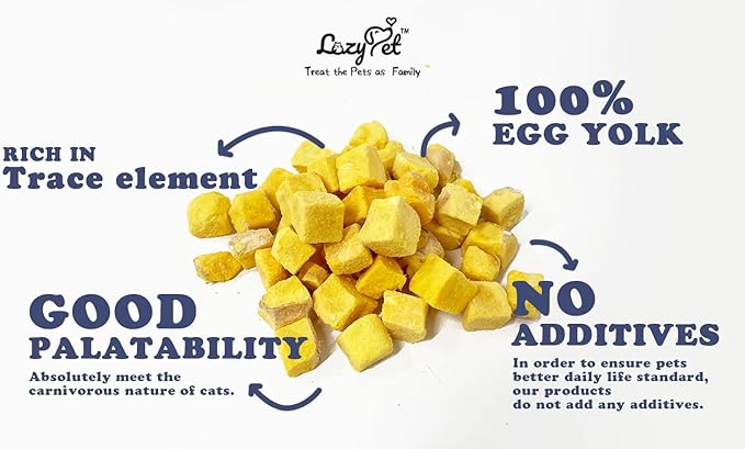 Freeze-Dried Egg Yolk Training Raw Single Ingredient Cat Treats, Solve Pet's Picky Eating Problem(Egg Yolk)