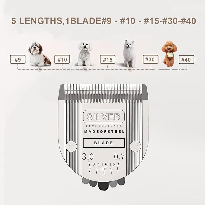 5 in 1 Replacement Blades Compatible with WAHL Bravura .Chromado,Creativa,Figura Dog Clippers for Dogs Grooming(2 Packs