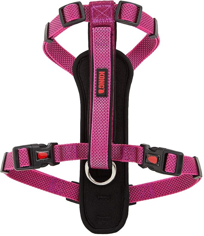 KONG Comfort Padded Chest Plate Dog Harness offered by Barker Brands Inc(Medium, Pink).