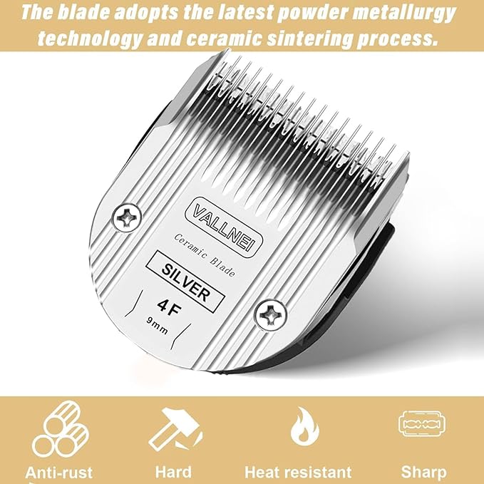 Detachable Adjustable Pet Dog Grooming Clipper 5-in-1 Blade Compatible with WAHL Professional Animal Blade Arco, Bravura, Chromado, Creativa, Figura, and Motion Pet, Dog, and Horse Clippers(4F)