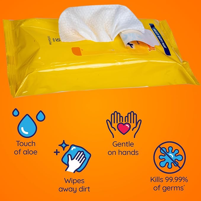 Wet Ones for Pets Antibacterial Heavy Duty Paw Wipes, 50ct, Tropical Splash Scent | Thick Dog Cleaning Wipes, Durable Disposable Dog Wipes for Paws, Scented Dog Wipes