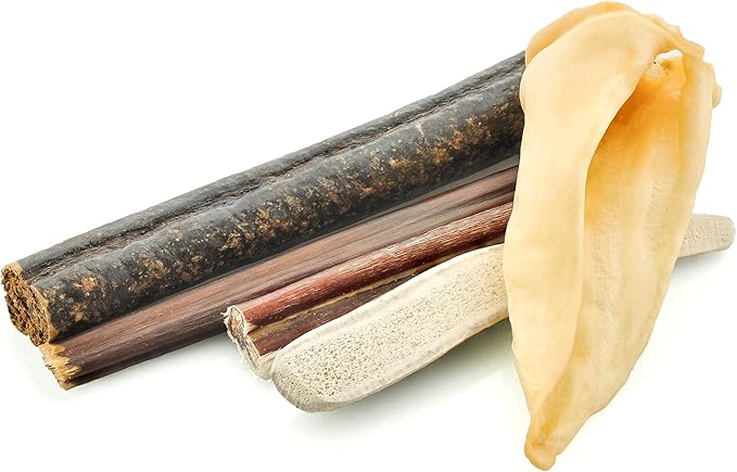 Barkworthies Healthy Dog Treats & Chews Puppy Dog Variety Pack (5 Chews) - Protein-Rich, All-Natural, Easily Digestible, Rawhide Alternative - Promotes Dental Health - Great Gift for All Dogs