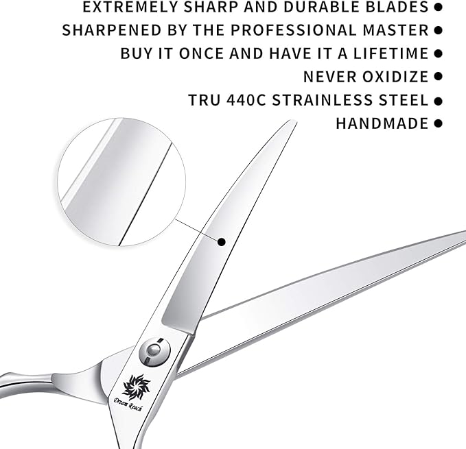 Grooming Pet Shear, 6.5 Inch Downword Curved Scissors, Curved Shears for Cat Shears and Small Dog Shears Or Any Breed Trimming Cuts, Design for Professional Pet Groomer