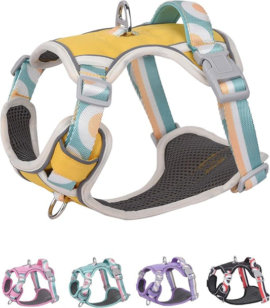 Petank Dog Harness for Small Dogs, Dog Harness with Handle, Small Dog Harness, Puppia Dog Harness, Dog Vest Harness, Dog Harness No Pull, Puppy Harness, Yellow Dog Harness. (Yellow, S)