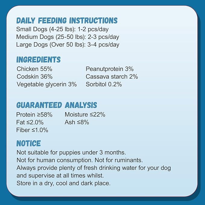 Chicken Wrapped Cod Fish Skin Stick Dog Treats, Healthy High Protein Omega3 Cod Twist Dog Chews Real Chicken Wrap Teeth Cleaning for Large Medium Small Pets 10.5 OZ