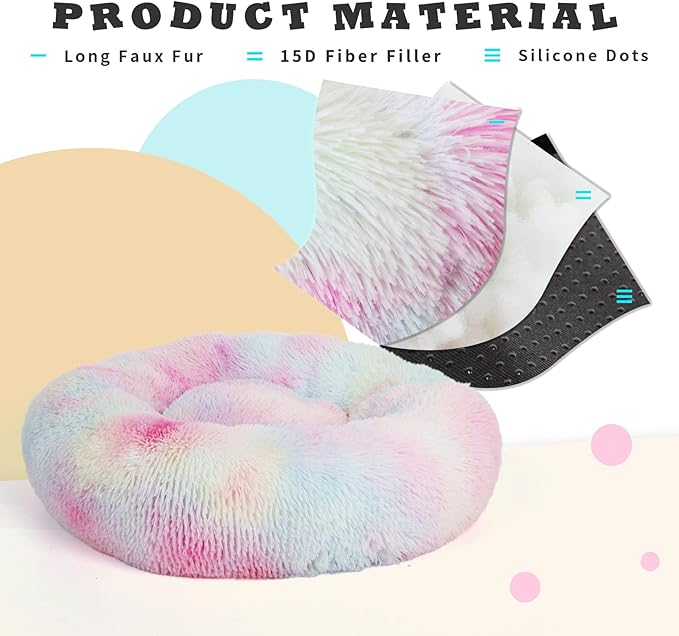 Calming Bed for Dogs 30 Inches Dog Beds for Medium Dogs Washable Anti-Anxiety Dog Beds for Medium Dogs