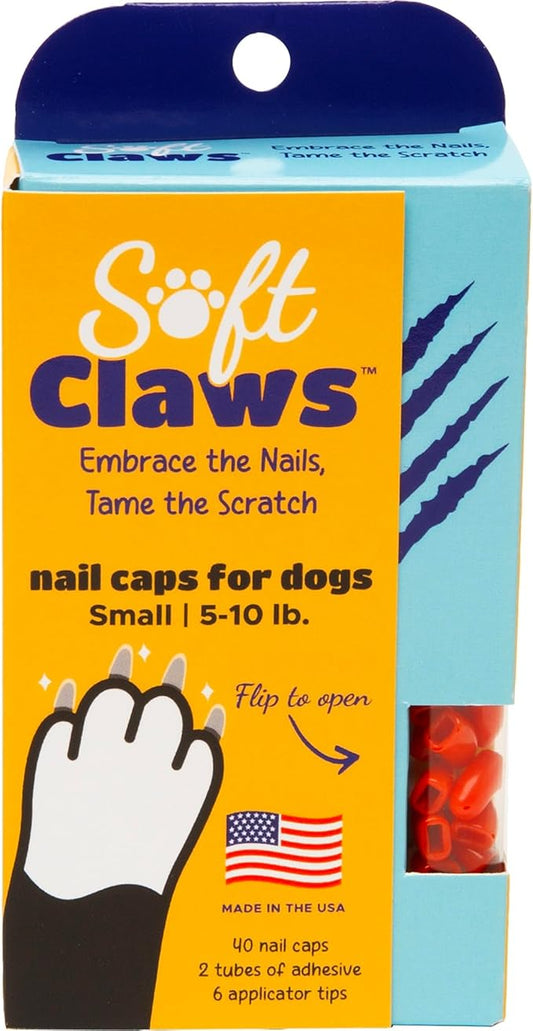 Soft Claws Canine Dog and Cat Nail Caps Take Home Kit, Small, Red