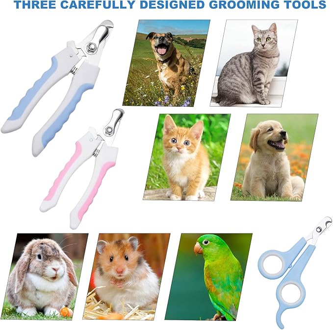 Dog & Cat Pets Nail Clippers and Trimmers - with Safety Nail Guard to Avoid Over Cutting, Nail File Great for Cats, Dogs, Bunnies - Cat & Dog Grooming Supplies
