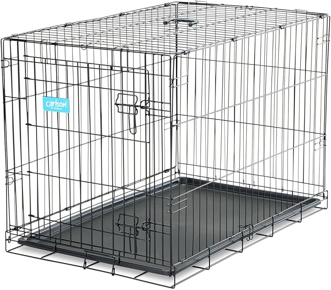Carlson Pet Products Secure and Foldable Single Door Metal Dog Crate, Intermediate